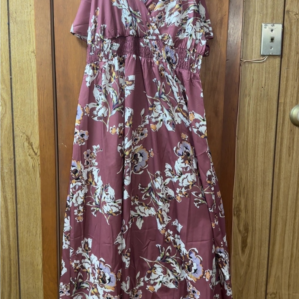 Floral Maxi Dress in Mauve